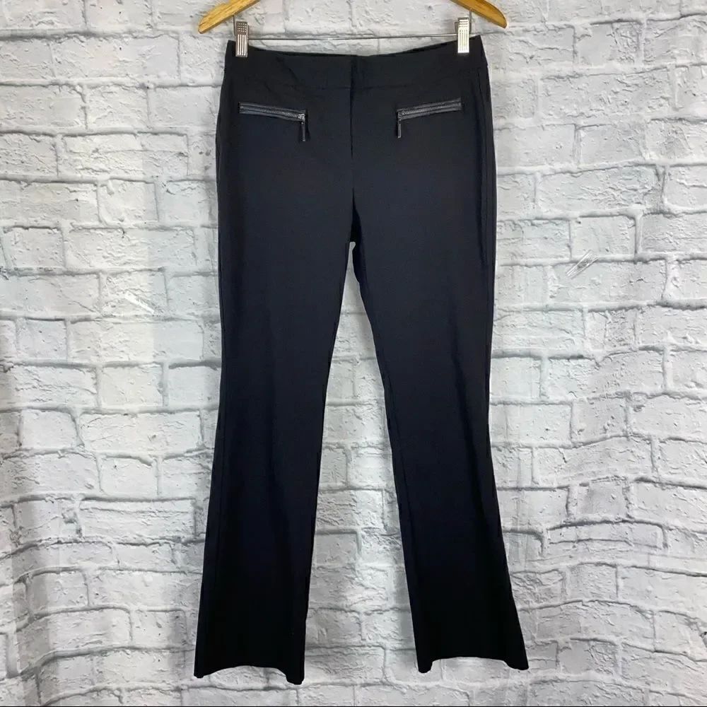 Alfani black slacks w/front and back zipper pockets size 8 women